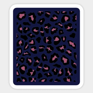 Pink and Blue Leopard Print Pattern Sticker